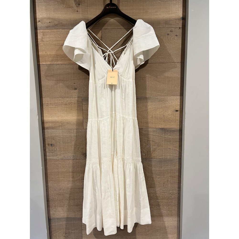 NWT La Ligne Stella ivory linen maxi dress size L - Picture 3 of 10